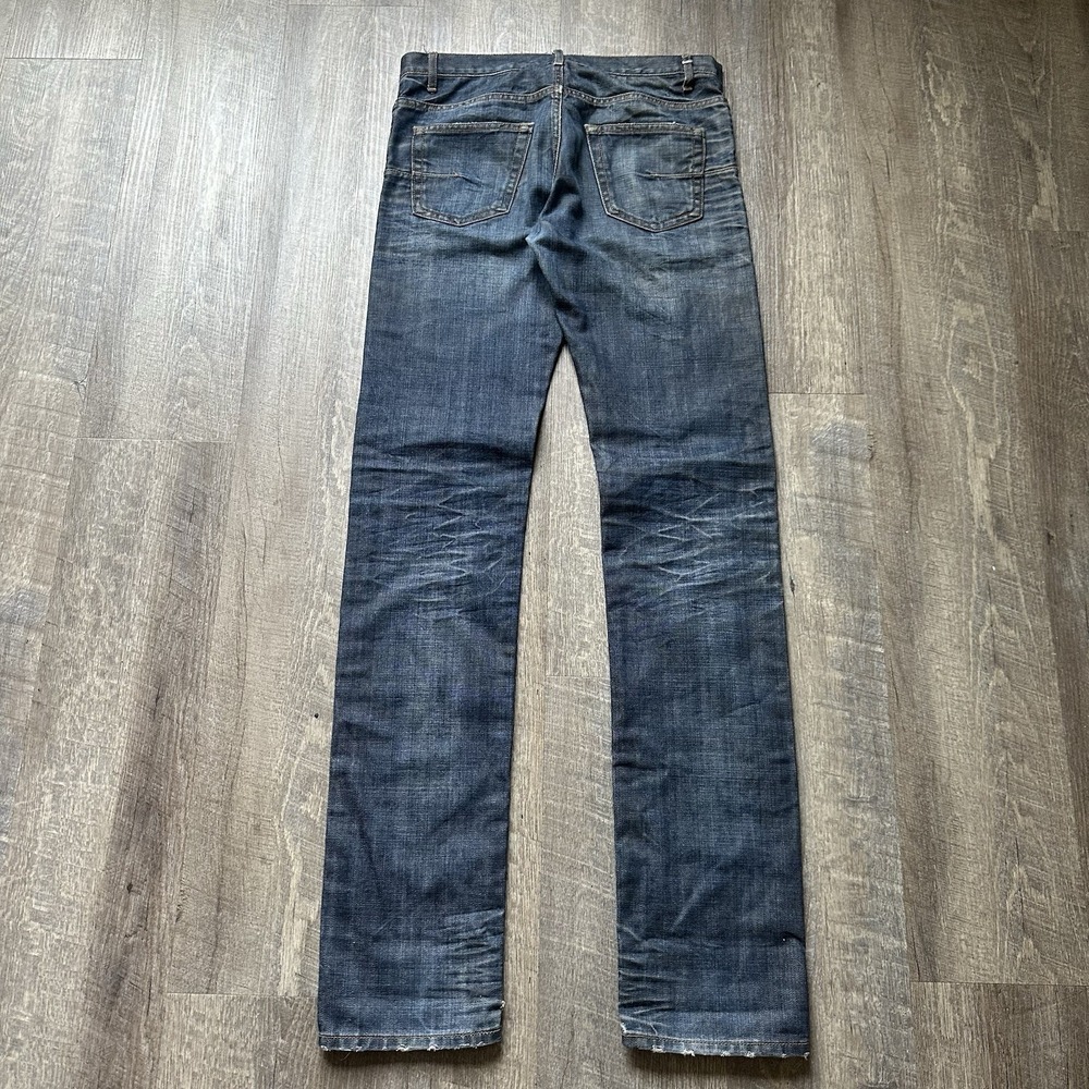 Dior Homme Men's Raw Denim Jeans Dark Blue Whiskered Hedi Slimane 30 Y2K W32